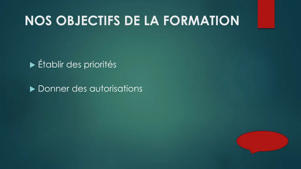 nos objectifs de la formation