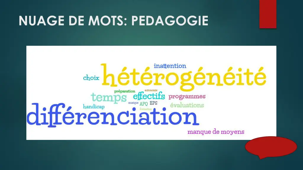 nuage de mots pedagogie