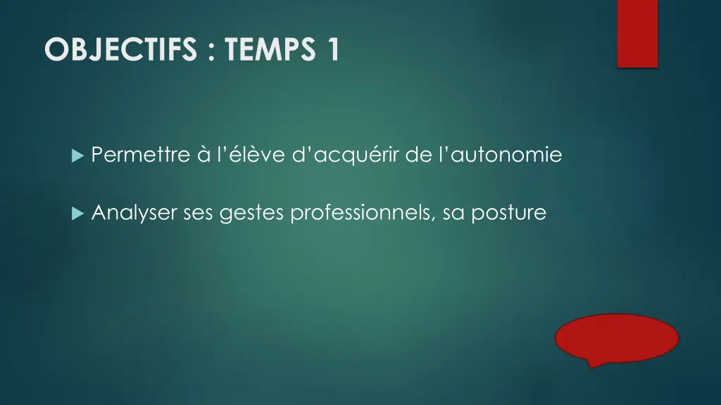 objectifs temps 1