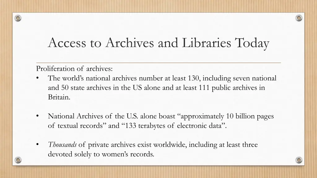 access to archives and libraries today 1