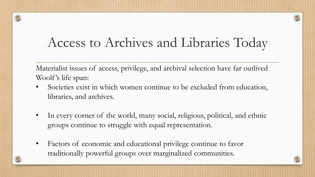 access to archives and libraries today 2