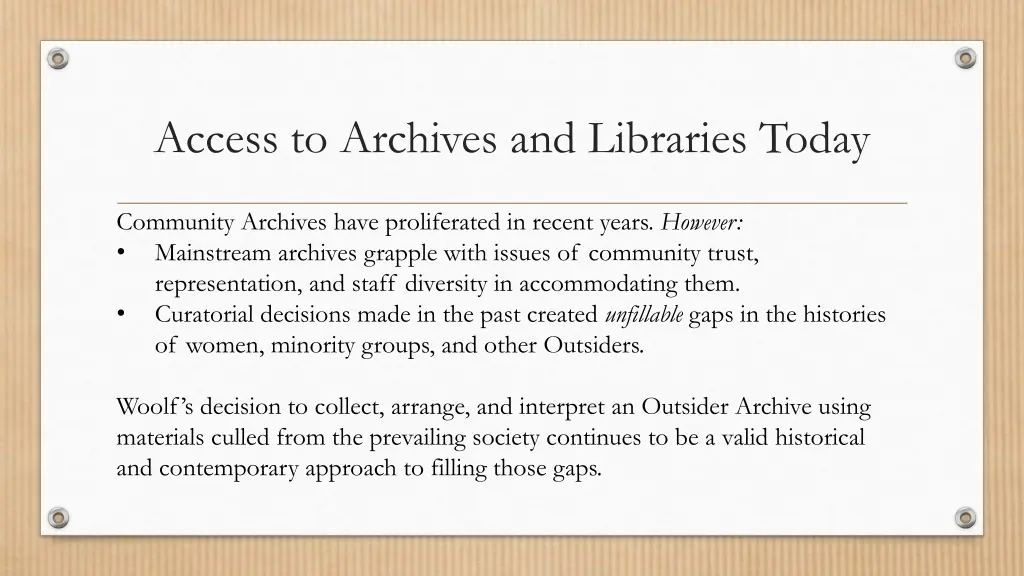 access to archives and libraries today 3