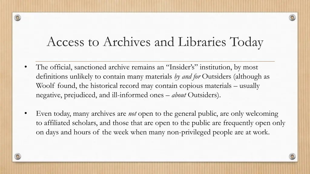access to archives and libraries today 5