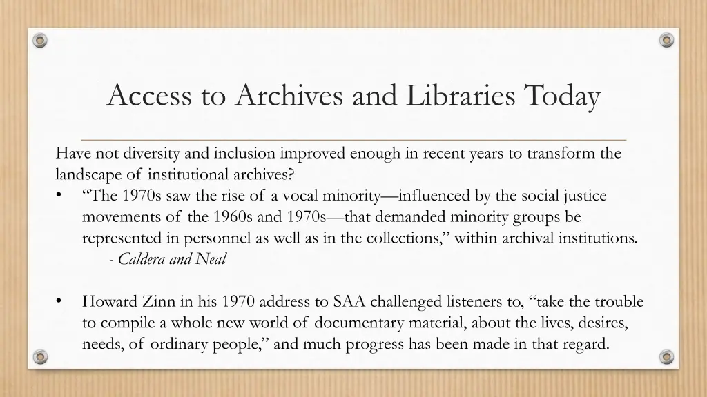 access to archives and libraries today 6