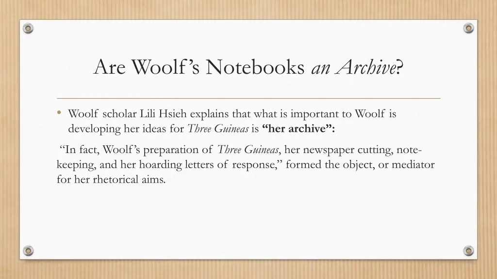 are woolf s notebooks an archive 2