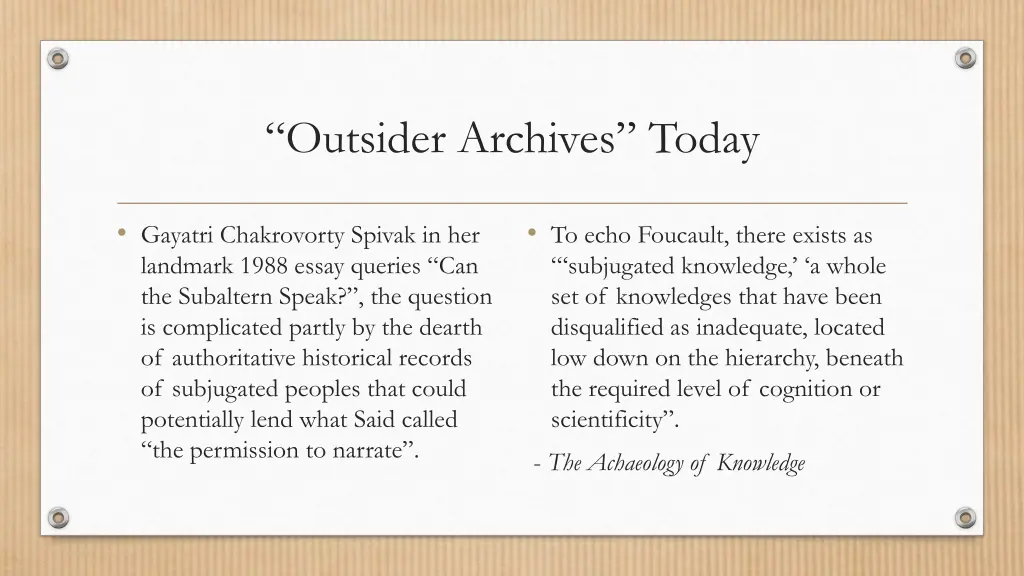 outsider archives today 2