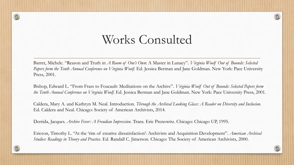 works consulted