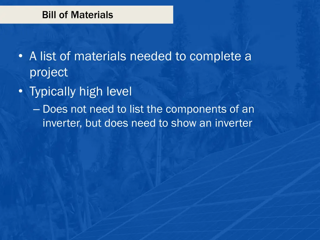 bill of materials