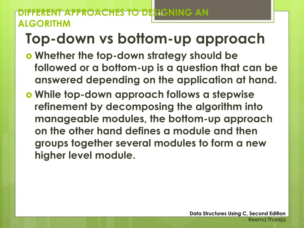 different approaches to designing an algorithm 2