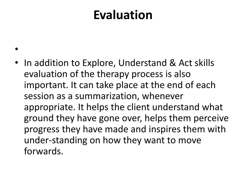 evaluation