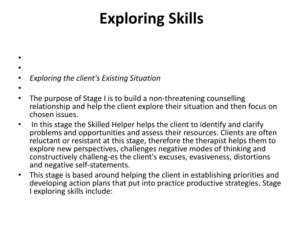exploring skills