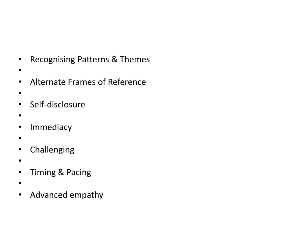 recognising patterns themes alternate frames