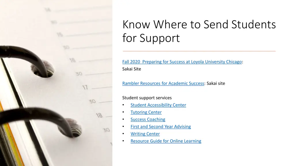 know where to send students for support