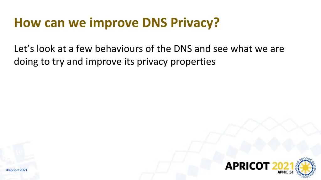 how can we improve dns privacy