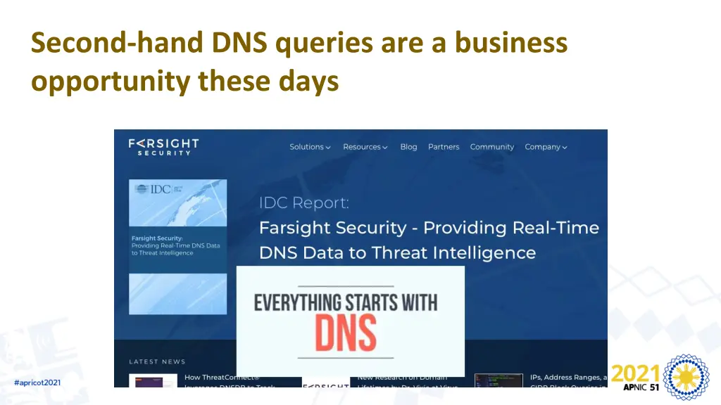 second hand dns queries are a business
