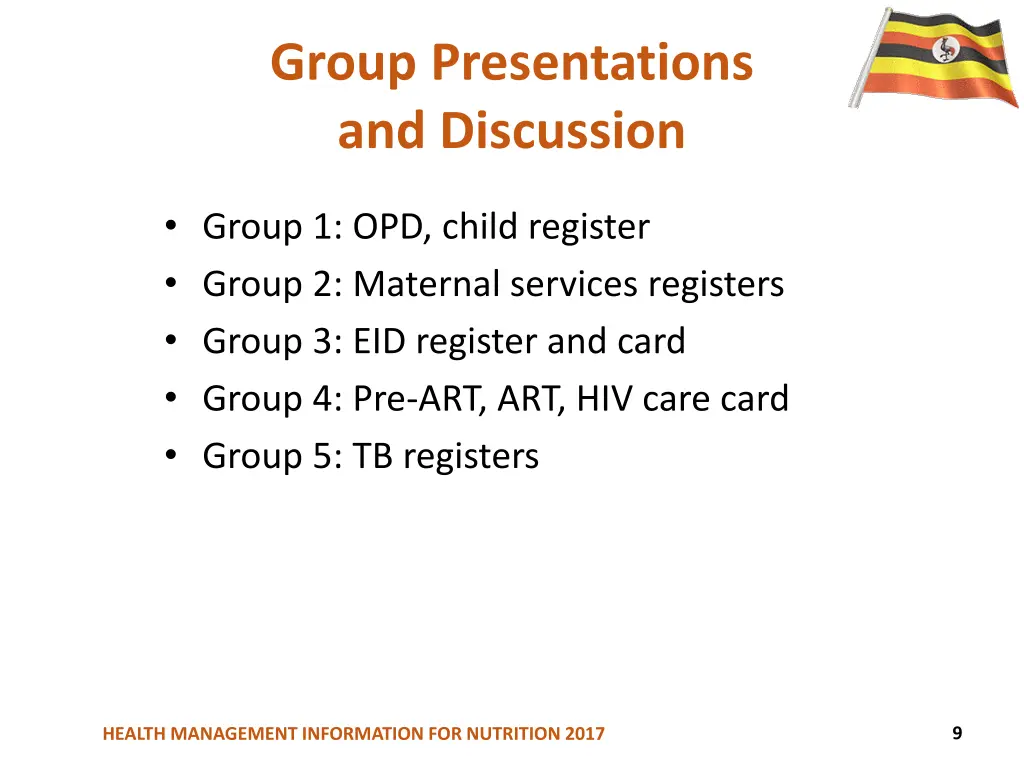 group presentations and discussion