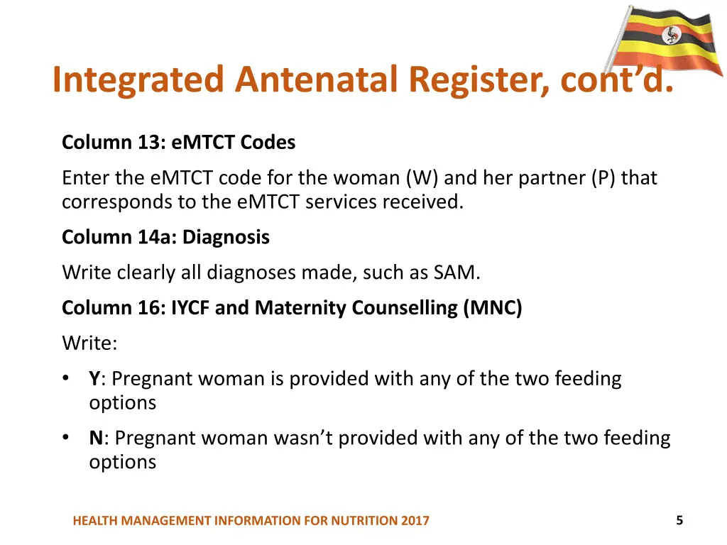 integrated antenatal register cont d