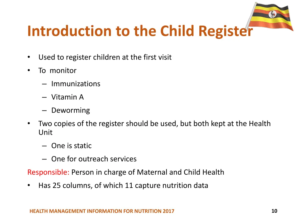 introduction to the child register
