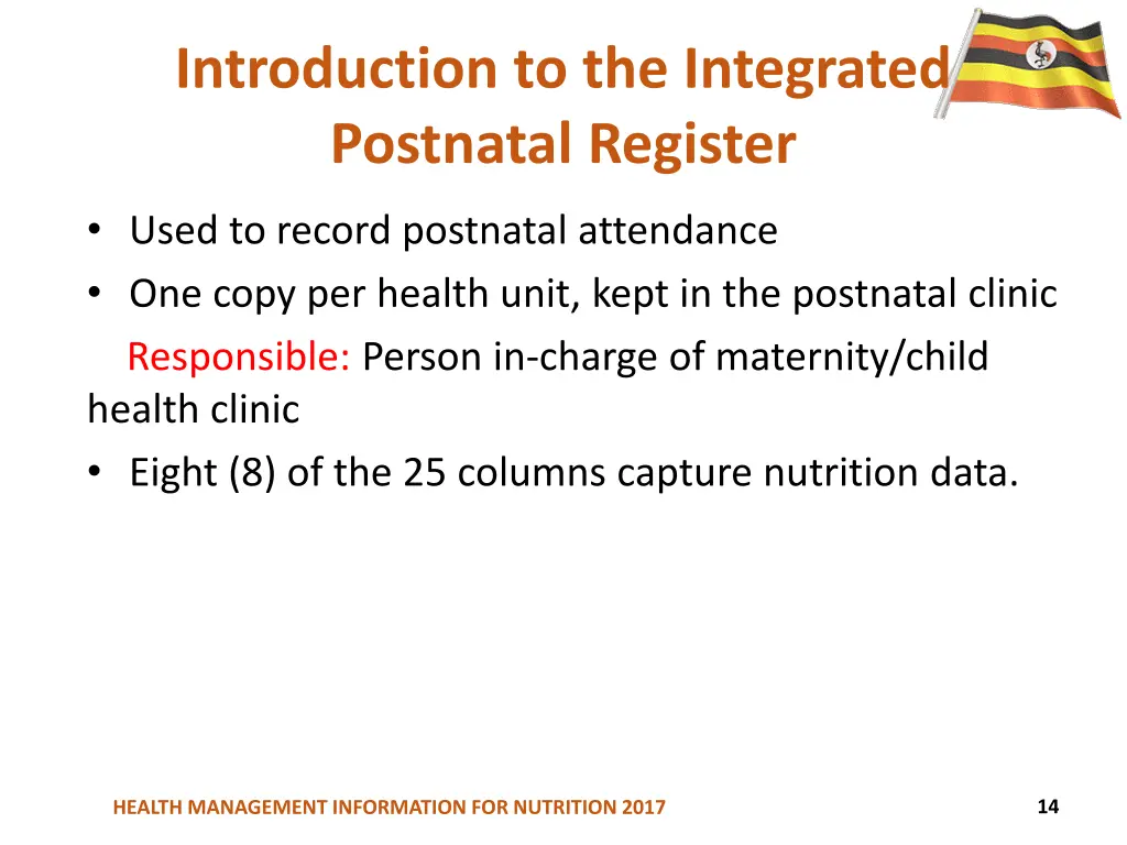 introduction to the integrated postnatal register