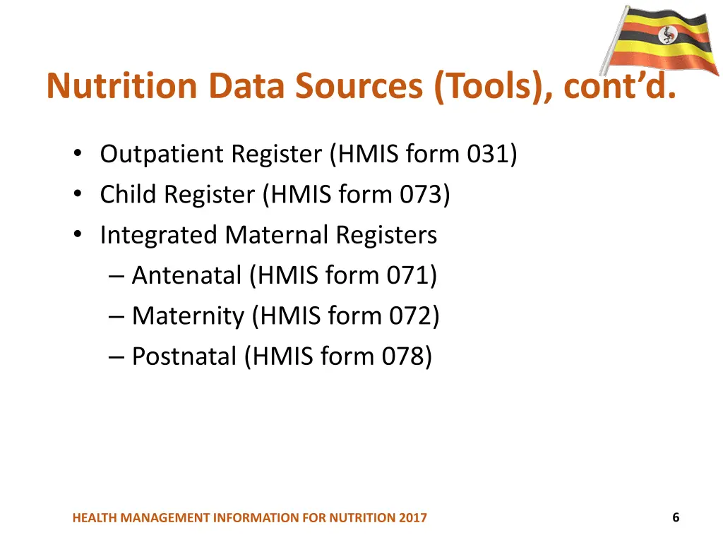 nutrition data sources tools cont d