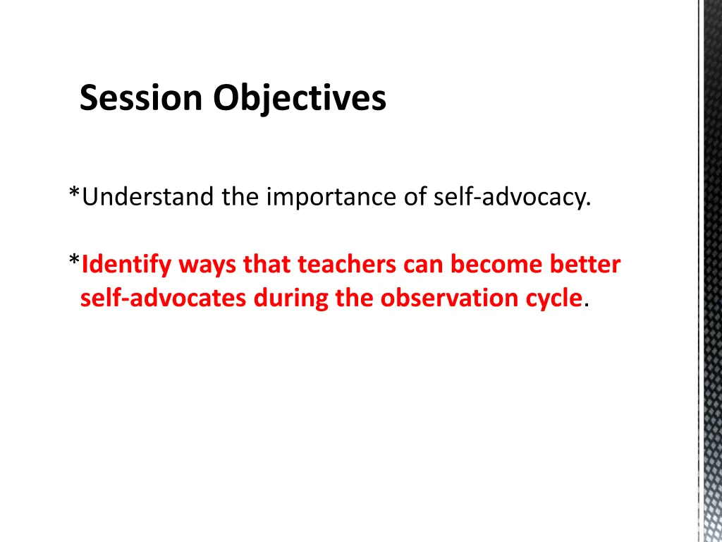 session objectives