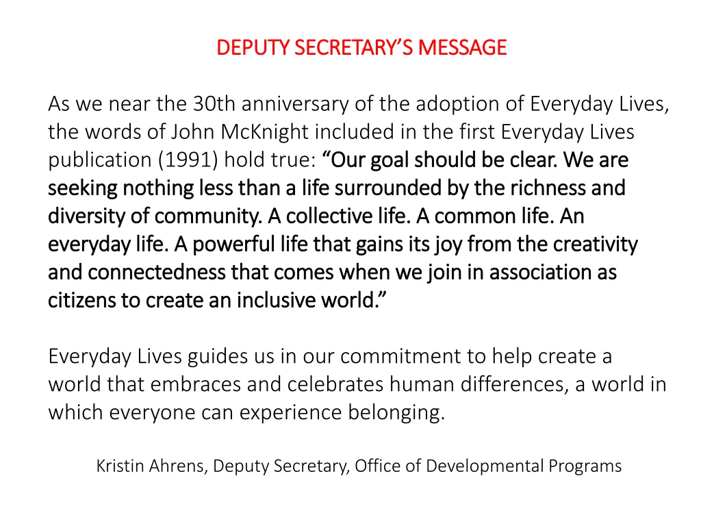 deputy secretary s message deputy secretary