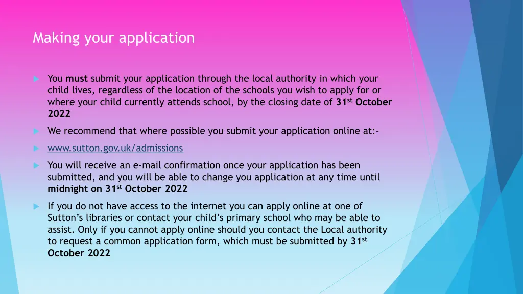 making your application