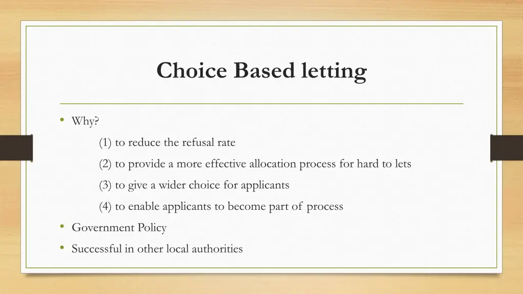choice based letting