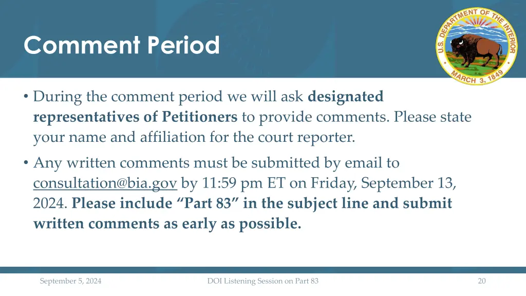 comment period