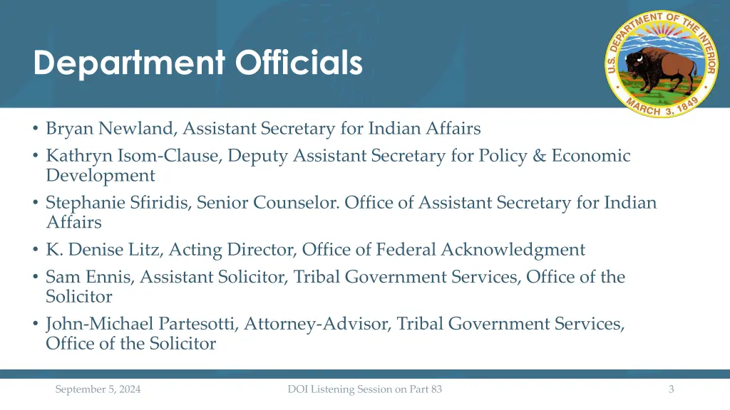 department officials