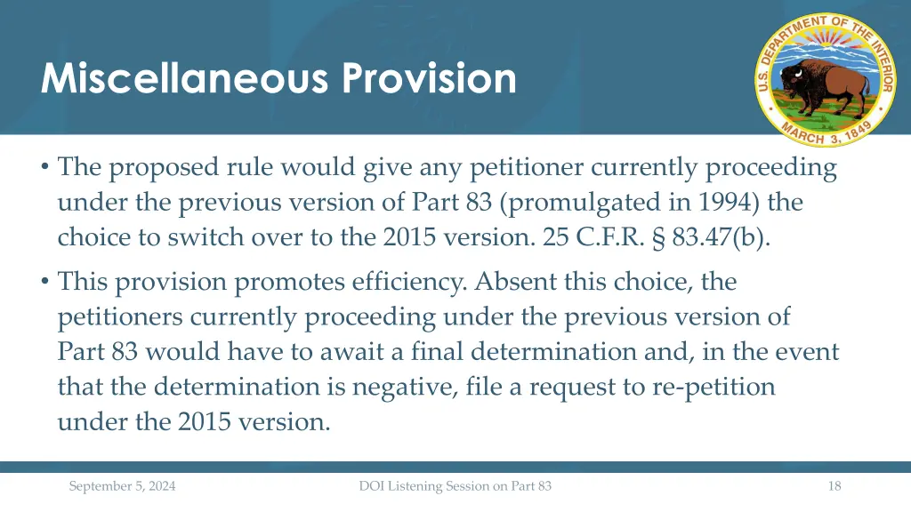 miscellaneous provision