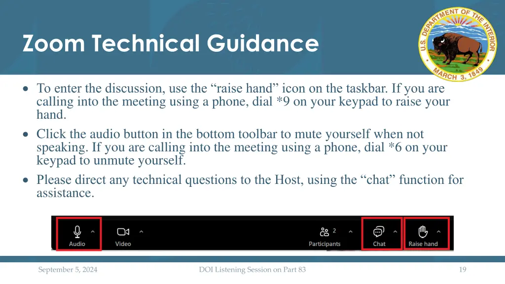 zoom technical guidance