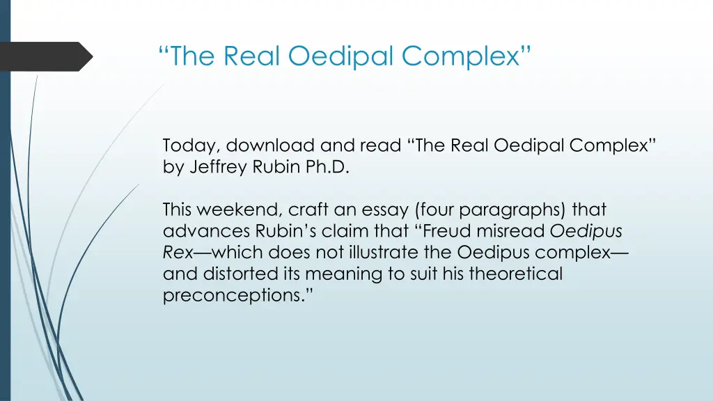 the real oedipal complex