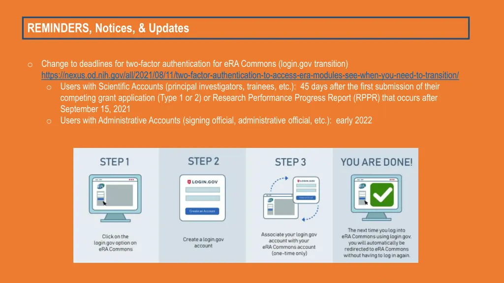 reminders notices updates