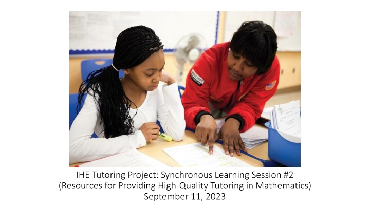 ihe tutoring project synchronous learning session