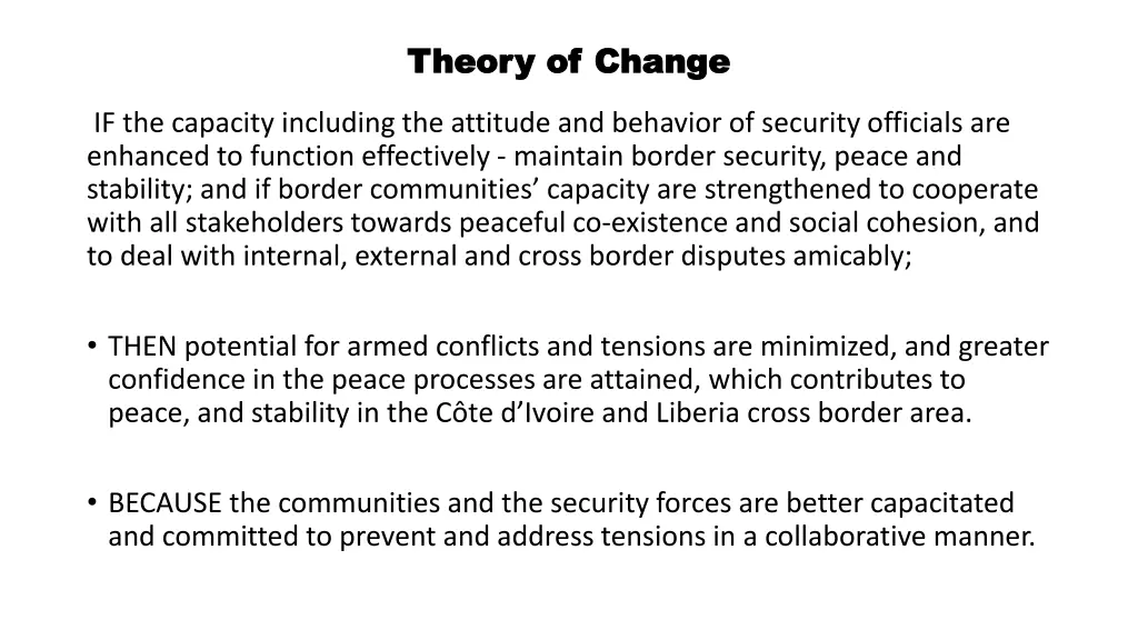 theory of change theory of change