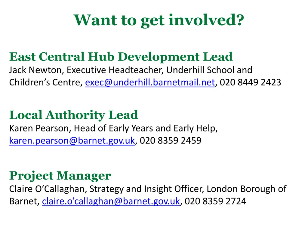 want to get involved