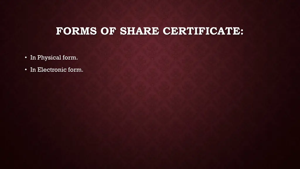 forms of share certificate