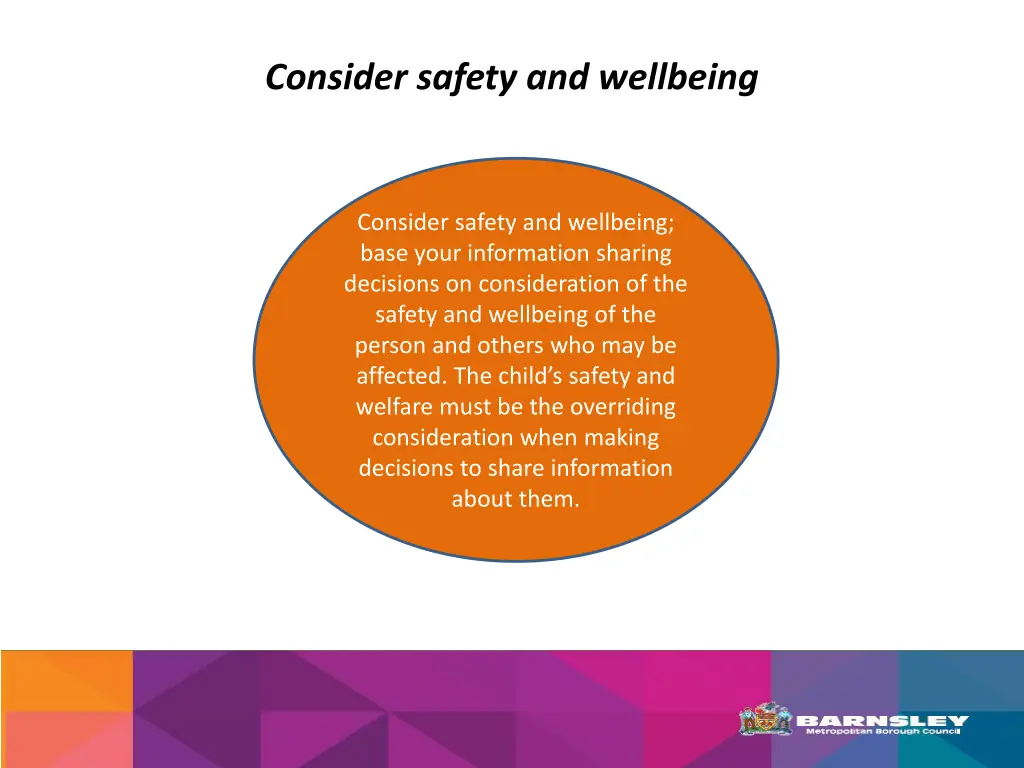 consider safety and wellbeing