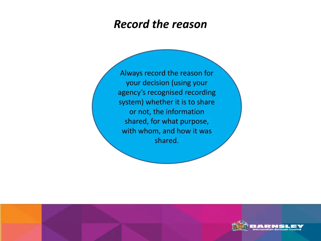 record the reason