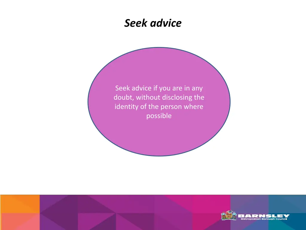 seek advice