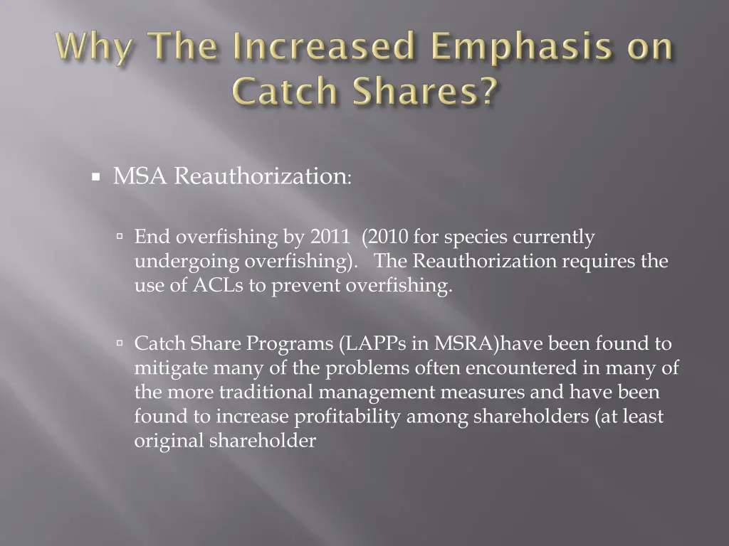 msa reauthorization