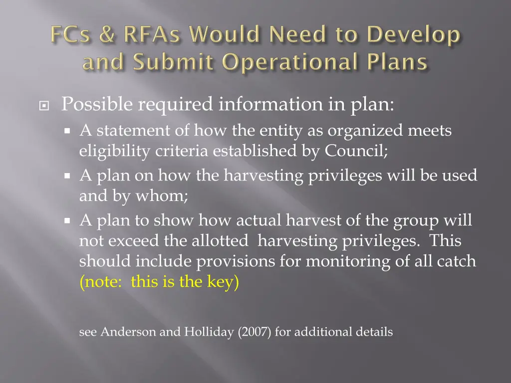 possible required information in plan a statement