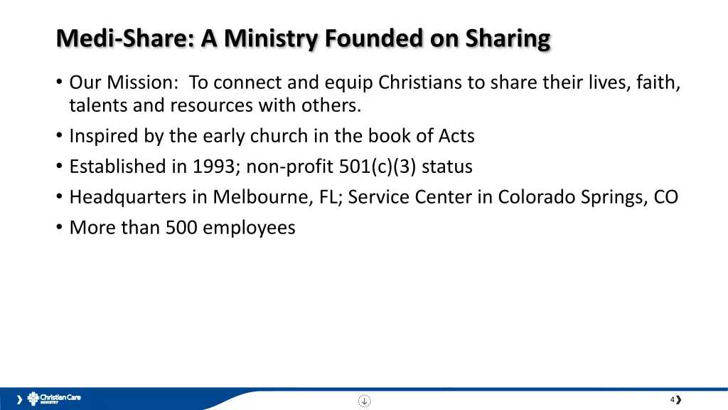 medi share a ministry founded on sharing