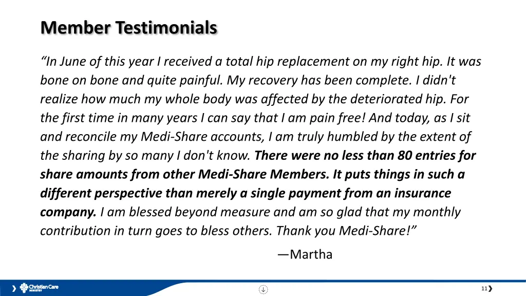 member testimonials