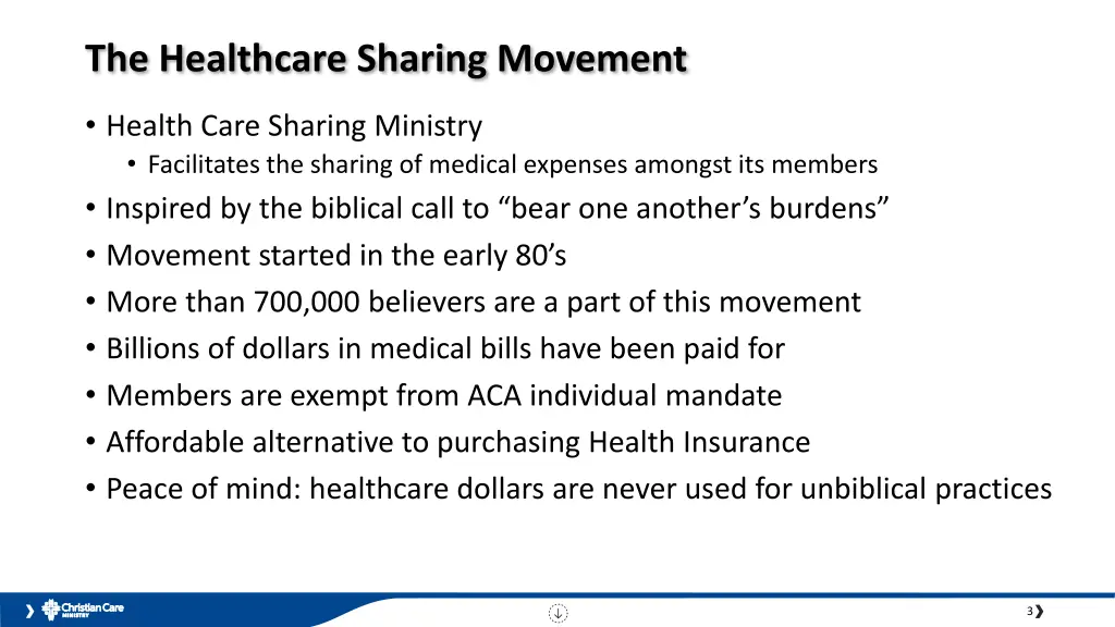 the healthcare sharing movement