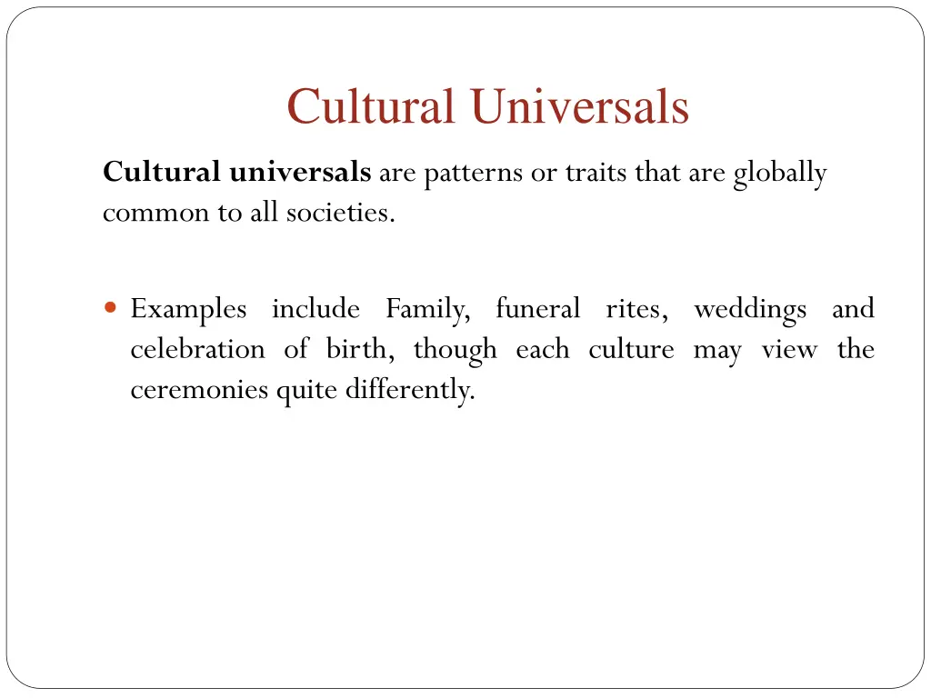 cultural universals