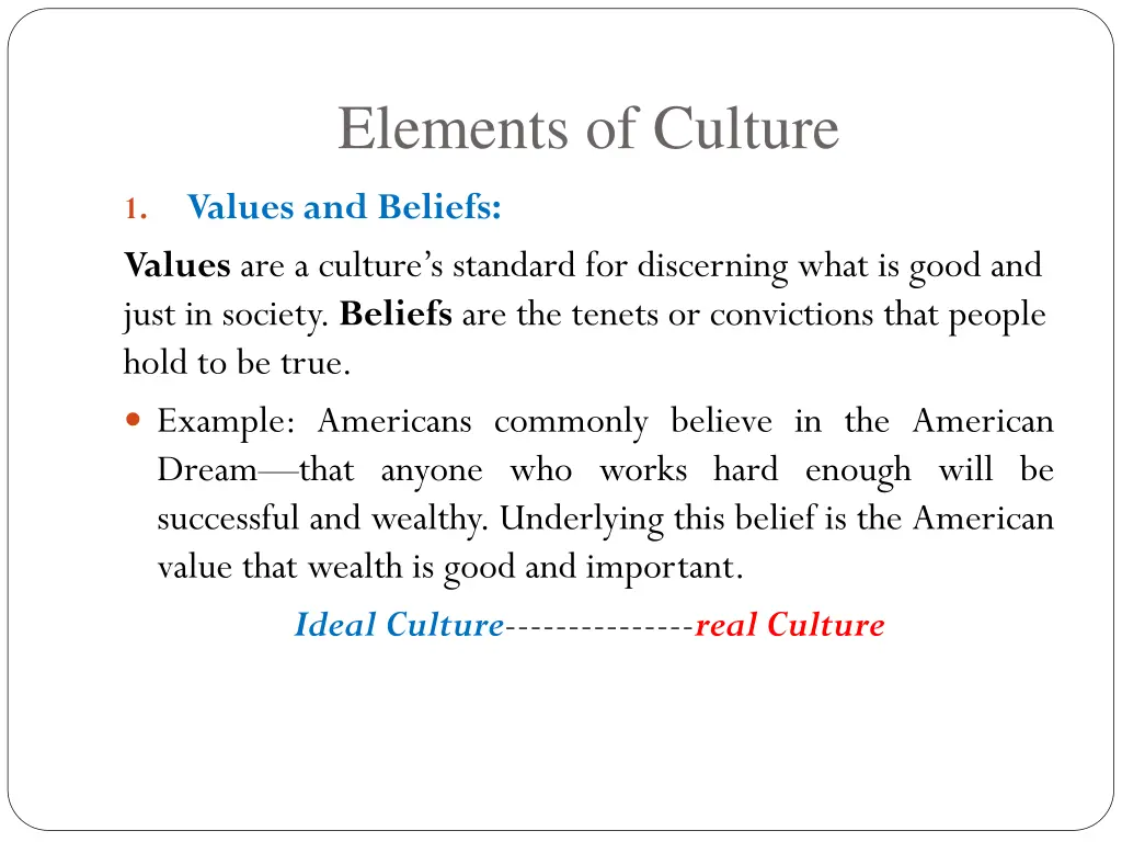 elements of culture