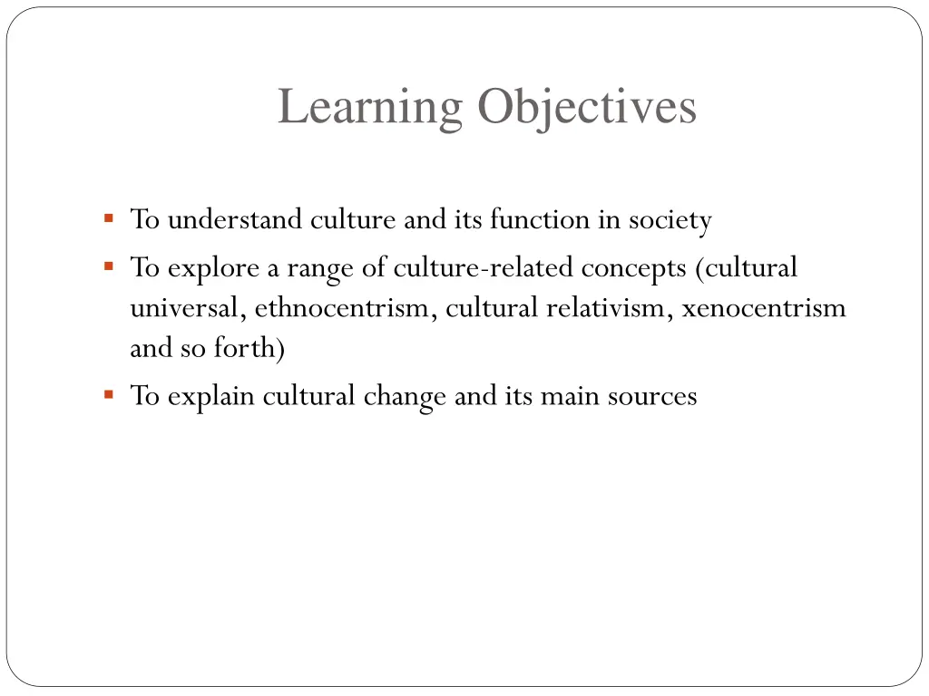 learning objectives