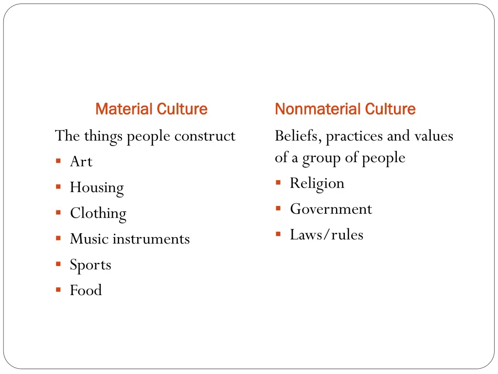 material culture material culture the things